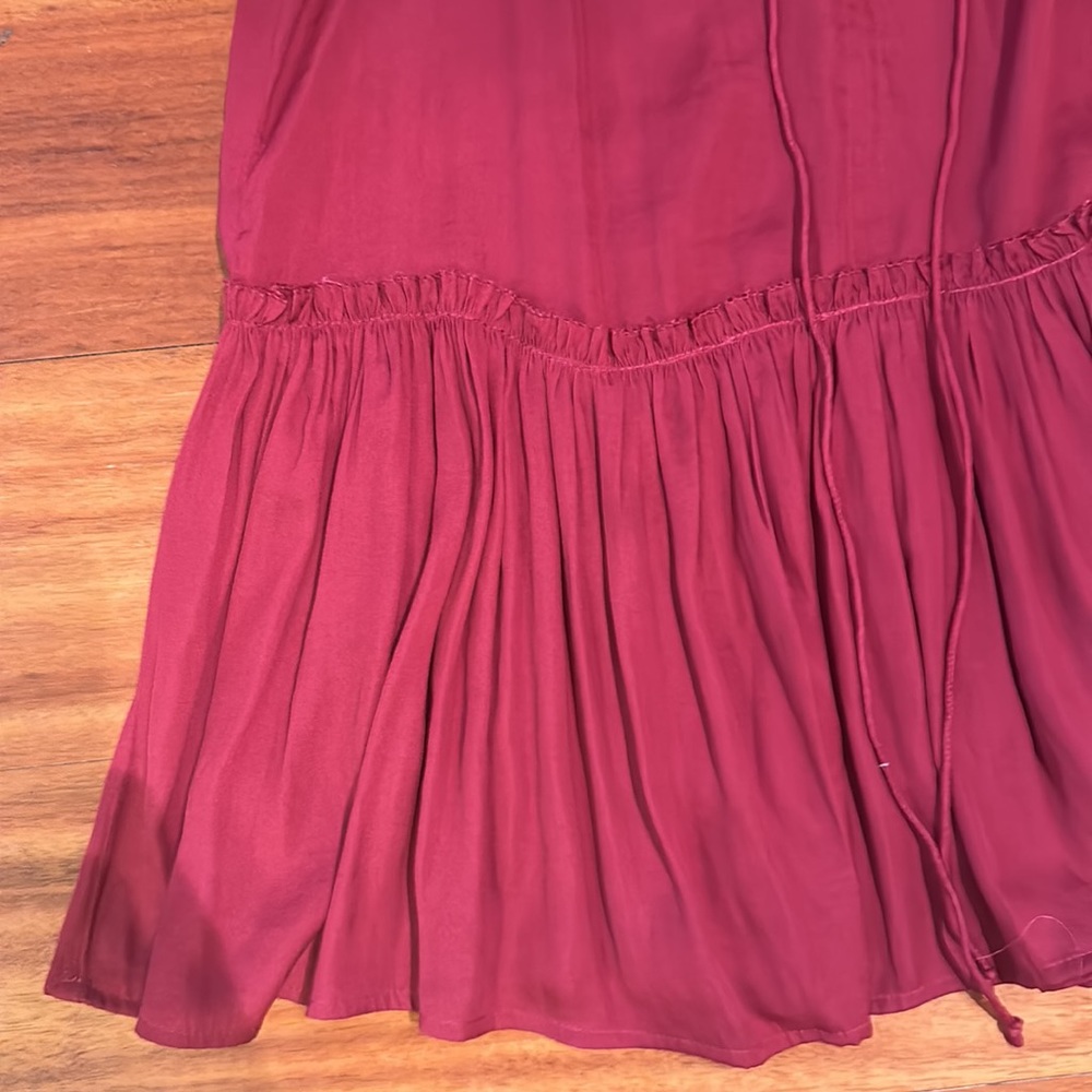 Loft Shirred Peplum Shell in Rustic Red - Picture 4 of 5